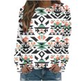 thumbnail image 2 of Qiopertar Haut Ample à Manches Longues Raglan Col Rond Imprimé Style Ethnique Décontracté pour Femmes Offres de la Semaine Liquidation à Moins de 5$ jusqu'à 90 % de Réduction, 2 of 5