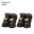 thumbnail image 2 of Methold 4 Uds zapatos para mascotas botas de nieve impermeables calzado de invierno para mascotas de cuero PU Ropa para mascotas negro Tipo 1, 2 of 6