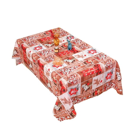 

Gyedtr Christmas Rectangle Tablecloth Christmas Tablecloth 4.92X6Ft Rectangle Washable Water Holiday Microfiber Table Cloth Decorative Table Cover For Banquet Party