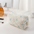 thumbnail image 2 of Soda Candy Quilted Makeup Bag Travel Toiletry Bag for Women Cute Floral Flowers Cosmetic Bag Cotton Makeup Pouch Zipper Portable Storage Small Travel Bag Pencil Bag, 2 of 8