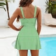 thumbnail image 6 of ClodeEU Women's Plaid One Piece Adjustable Straps Swimsuit with Built in Pads,Backless Modest Skirt Shorts Slim Fit Swimwear Green,Womens Plus L, 6 of 7