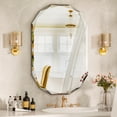 thumbnail image 5 of Antok 24x36 Inch Beveled Edge Frameless Bathroom Vanity Mirror, Wall Mount Mirror for Bathroom, Oval Decorative Mirror, HD Silver, 5 of 7