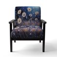 thumbnail image 4 of Designart "Cascading Blue Cornflowers II" White Floral Upholstered Accent Chair - Traditional Arm Chair For Living Room, 4 of 5