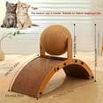 thumbnail image 3 of Cat Scratching Post with Dangling Ball Toy, Small Arch Ferris Wheel Design Scratcher, Tall Scratch Column for Cats with Stable Plastic Screw Base for Claw/Sharpening,Khaki, 3 of 7
