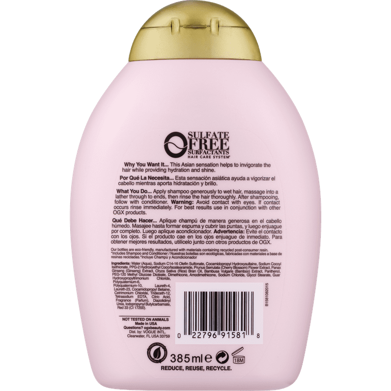 OGX Sulfate-Free Rejuvenating Cherry Blossom Ginseng Shampoo