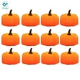 thumbnail image 2 of Deago 12 Pack Halloween Pumpkin Tea Lights, Battery Operated LED Tealights, Jack-O'-Lantern, Small Orange Flickering Tea Lights Candles for Halloween, Fall Festival Decorations, 2 of 10