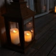 thumbnail image 2 of Outdoor Candles Waterproof Flickering Moving Flame LED Candles Battery Operated Candles with Remote Control and Timer Matte Ivory Plastic Set of 2, 2 of 7