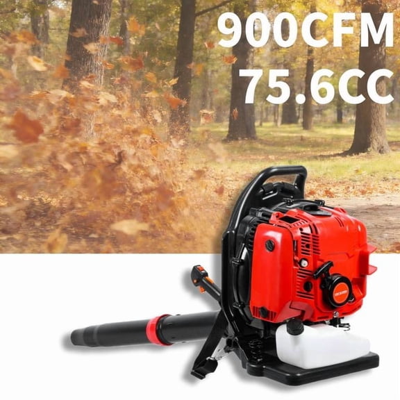 Lweong 75.6CC Gas Backpack Leaf Blower, 4-Cycle 900CFM 210MPH Gas Powered Engine, Low Vibration and Ergonomic Design with Cruise Control for Outdoor GardenYard Cleaning and Snow Removal