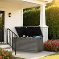 thumbnail image 6 of Seizeen 130Gal Deck Box Waterproof, Resin Outdoor Storage Box with Reinforced Frame, Patio Storage Box for Pool Accessories, Toy Storage, Cushions, Storage Bench Up to 600lbs, 6 of 10