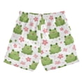 thumbnail image 2 of Frog Pink Flower Pattern Swim Trunks Quick Dry Beach Pool Board Shorts Lightweight Stylish Print Sizes 2T to XL, 2 of 8