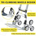thumbnail image 4 of 260 LBS Stair Climbing Cart, Aluminum Trolley Dolly for Stairs, Folding Hand Truck Dolly, Grocery Shopping Cart with Mute Wheels, Telescoping Handle and Rubber Wheels for Moving, Shopping, 4 of 6