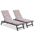 thumbnail image 5 of 2PCS Set Outdoor Chaise Lounge Cushions, Patio Lounge Chair Cushions with Fixed Straps On Both Side, Replacement Patio Funiture Seat Cushion Outside Chair Cushions, Flower, 5 of 8