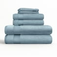 thumbnail image 5 of Noble Linens 6 Piece Farmhouse Cotton Bath Towel Set, Light Blue, 5 of 11