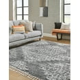 thumbnail image 4 of Unique Loom Serenity Shag Collection Area Rug - Walcott (10' Square Gray/Ivory), 4 of 11
