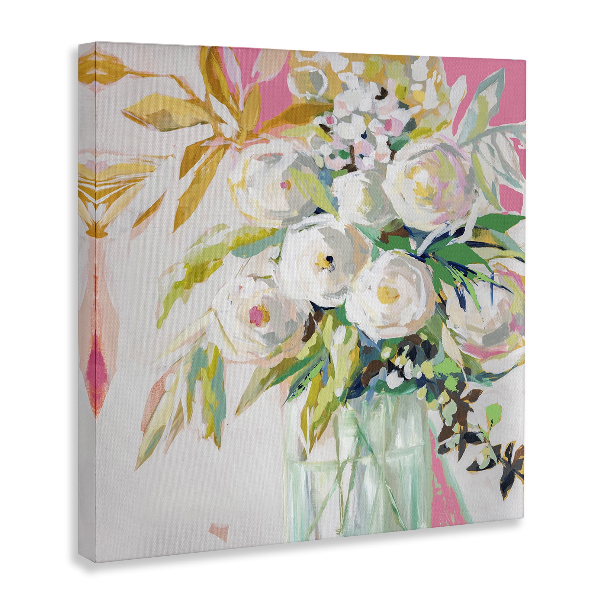 Stupell Industries Springtime Soiree Roses Botanical & Floral Painting Gallery Wrapped Canvas Art Print Wall Art, 30 x 30