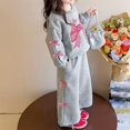 thumbnail image 7 of XXWXYD Toddler Girl Clothes 2 Piece Outfit Bow Long Sleeve Crewneck Pullover Top Wide Leg Pants Kids Cute Loose Clothing Set, 7 of 7