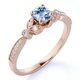 thumbnail image 1 of JeenMata Anillo de Compromiso Halo de 4 Puntas: Rubí y Moissanita de Corte Redondo de 1,2 TCW Creados en Lab: Hermoso Anillo de Compromiso con Pavé Cruzado; Baño de Oro Blanco de 18 K sobre Plata, 1 of 6