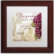 Trademark Fine Art "Grand Vin Burgundy" Canvas Art by Color Bakery White Matte, Wood Frame