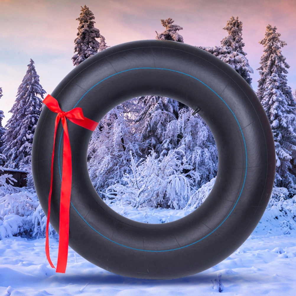 FOMIYES Inflatable Black Snow Inner Tube Thickened Durable Outdoor Sledding Float with Fast Inflation Valve