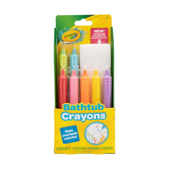 Crayola Bath Crayons with Eraser, 8 Pieces