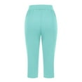 thumbnail image 5 of Mohiass V Crossover Capri Pants for Women, Summer Casual Pull On Womens Capris with Pockets, Women's Casual Pants & Capris, Ladies Capris Cyan XL, 5 of 8