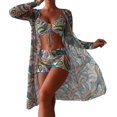 thumbnail image 1 of Traje de baño para mujer, bikini dividido de tres piezas, traje de baño sexy de cintura alta, traje de baño para mujer, pantalones cortos, 1 of 5