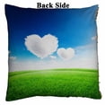 thumbnail image 2 of PKQWTM Green field under blue sky two heart shape Love Reversible Mermaid Cushion Cover Home Decor Sequin Pillow Case Size 20x20 inches, 2 of 2