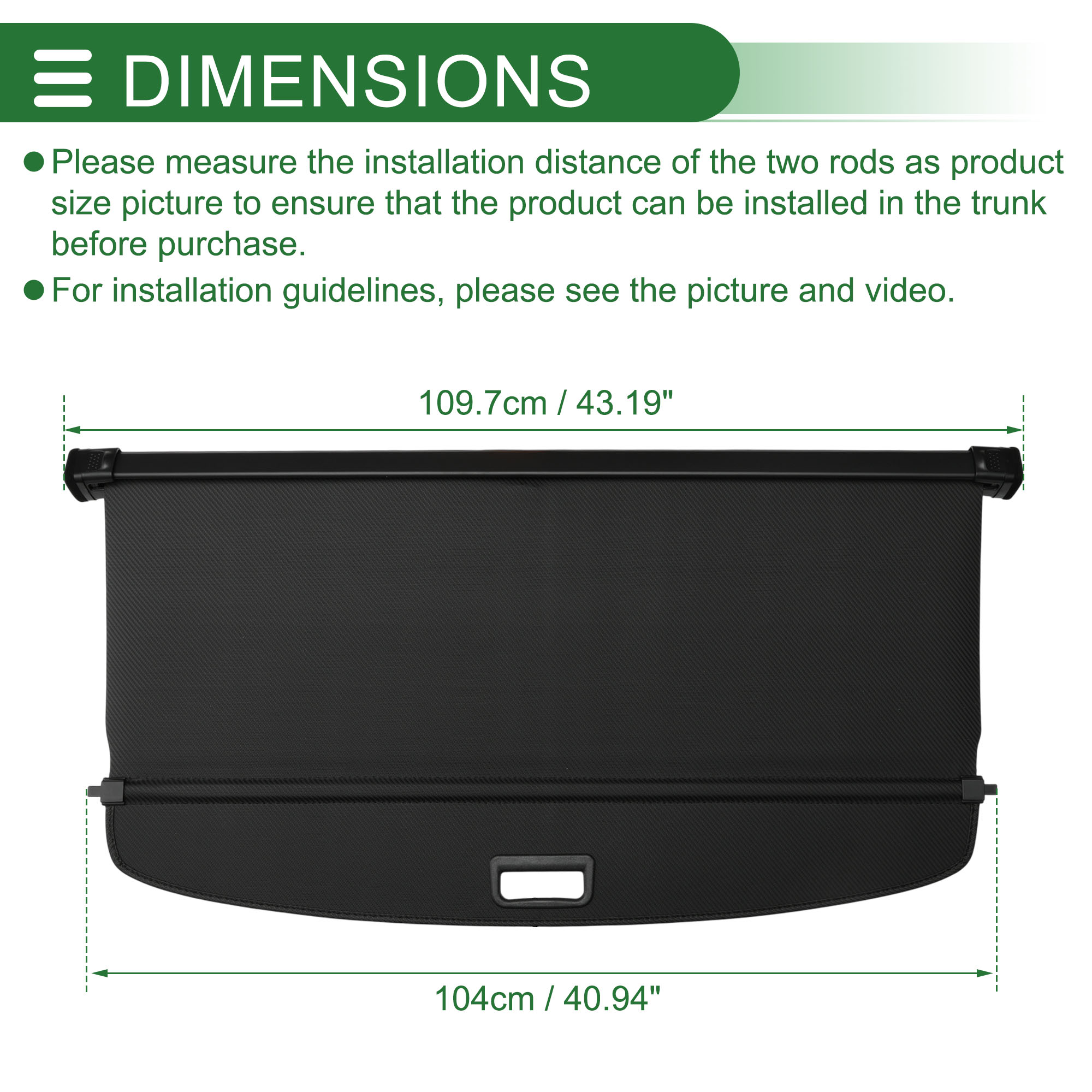 Unique Bargains Retractable Cargo Cover for Infiniti QX55 2022-2025 Rear Trunk Parcel