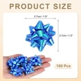 thumbnail image 2 of Uxcell 100Pcs Mini Moños de Regalo en Forma de Estrella, Pequeños Moños Autoadhesivos para Envolver Regalos de Navidad en Película Arcoíris Azul Oscuro, 2 of 6