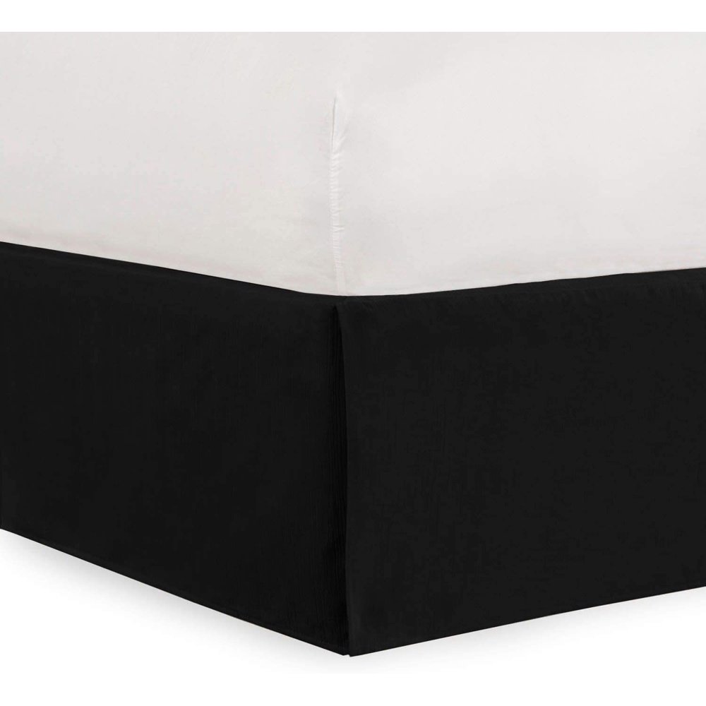 Gavotte Home Tailored Velvet Bed Skirt with Split Corner 18 inch Drop