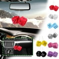 thumbnail image 2 of Car Colorful Soft Spotty Furry Fluffy Hanging Mirror Dice Decor Fuzzy UK HOT, 2 of 5
