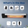 thumbnail image 6 of SereneLife Infrared Patio Heater, Wall-Mounted Electric Heater with Remote, 1500W, IP65 Approved, Odorless, Indoor/Outdoor for Patio, Restaurant, Backyard, Garage, Decks, 6 of 7