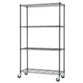 thumbnail image 4 of TRINITY BASICS® 4-Tier 36x14x60 Wire Shelving w/ Wheels, NSF - Black, 4 of 6