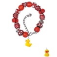 thumbnail image 2 of Delight Jewelry Resin Yellow Ducky Red Paw Print Bead Bracelet, 7"+2", 2 of 4