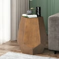 thumbnail image 2 of Spofford Indoor Modern Hammered Iron Geometric Side Table, Brushed Antique Bronze, 2 of 7
