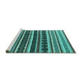 thumbnail image 2 of Ahgly Company Machine Washable Indoor Round Solid Turquoise Blue Modern Area Rugs, 6' Round, 2 of 4