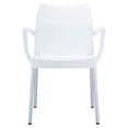 thumbnail image 2 of Luxury Commercial Living 31.5" White Outdoor Patio Dining Arm Chair, 2 of 5