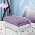 thumbnail image 5 of Homewish White Purple Ombre Zipper Full Size Comforter Sets with Fitted Sheet and 2 Pillowcases for Girls, Metallic Gold Zipper Bedding Set, 5 of 7