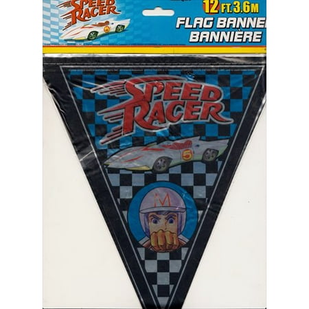 Speed Racer Flag - Speed Racer Cartoon Happy Birthday Flag Banner (1ct)