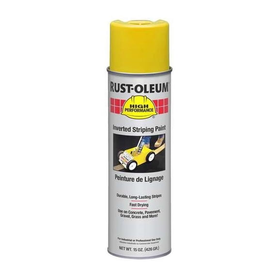 Rust-Oleum Inverted Striping Paint, 20 oz, Yellow, Solvent -Based 2348838V