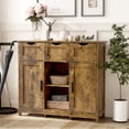 thumbnail image 4 of Aukfa Wood Accent Cabinet, Sideboard Storage CabinetW/ 2 Door for Hallway Entrance Home Decor,Brown, 4 of 7