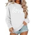 thumbnail image 2 of Valentines Sweatshirts for Women,Cute Love Heart Graphic Plus Size Shirts Long Sleeve Crewneck Pullover Tops, 2 of 5