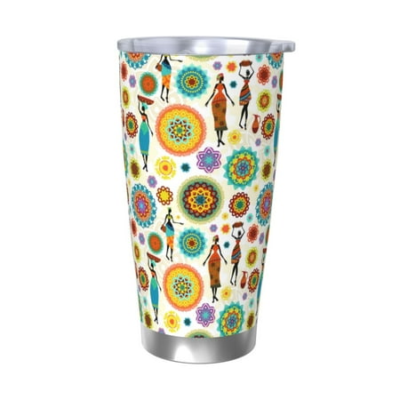 

Junzan Beautiful African Womens for 20oz Stainless Steel Insulated Car Cup with Spillproof Lid - Insulated Coffee Mug Thermal Cup-Without Straw