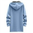 thumbnail image 4 of idosla Women's Zip Up Hoodie Long Tunic Hooded Sweatshirt Casual Oversized Fleece 2025 Fall Winter Jacket Coat With Pocket (Light Blue, S), 4 of 5
