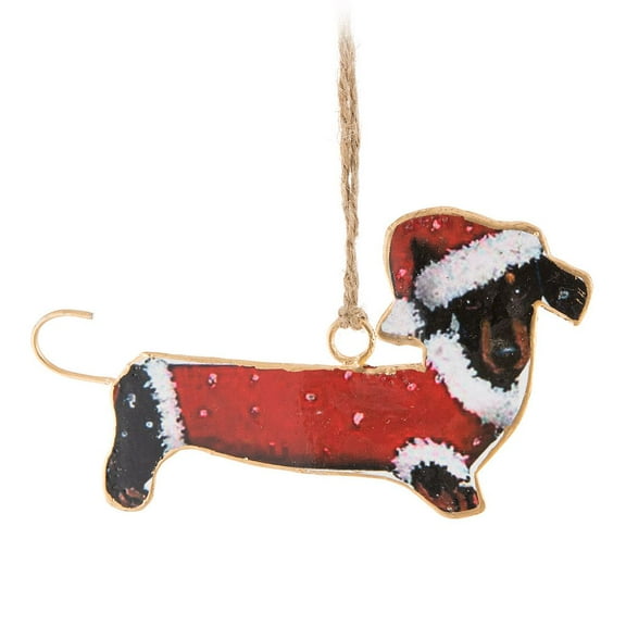 Set of 4 Festive Dachshund Ornament