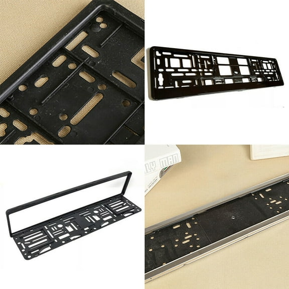 US 1-2 Pack High Quality Black European Size License Plate Frame Holder