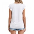 thumbnail image 2 of Gingprous Womens V-Neck Cap Sleeve T-Shirt Casual Loose Fit Basic Tee Summer Top, 2 of 7