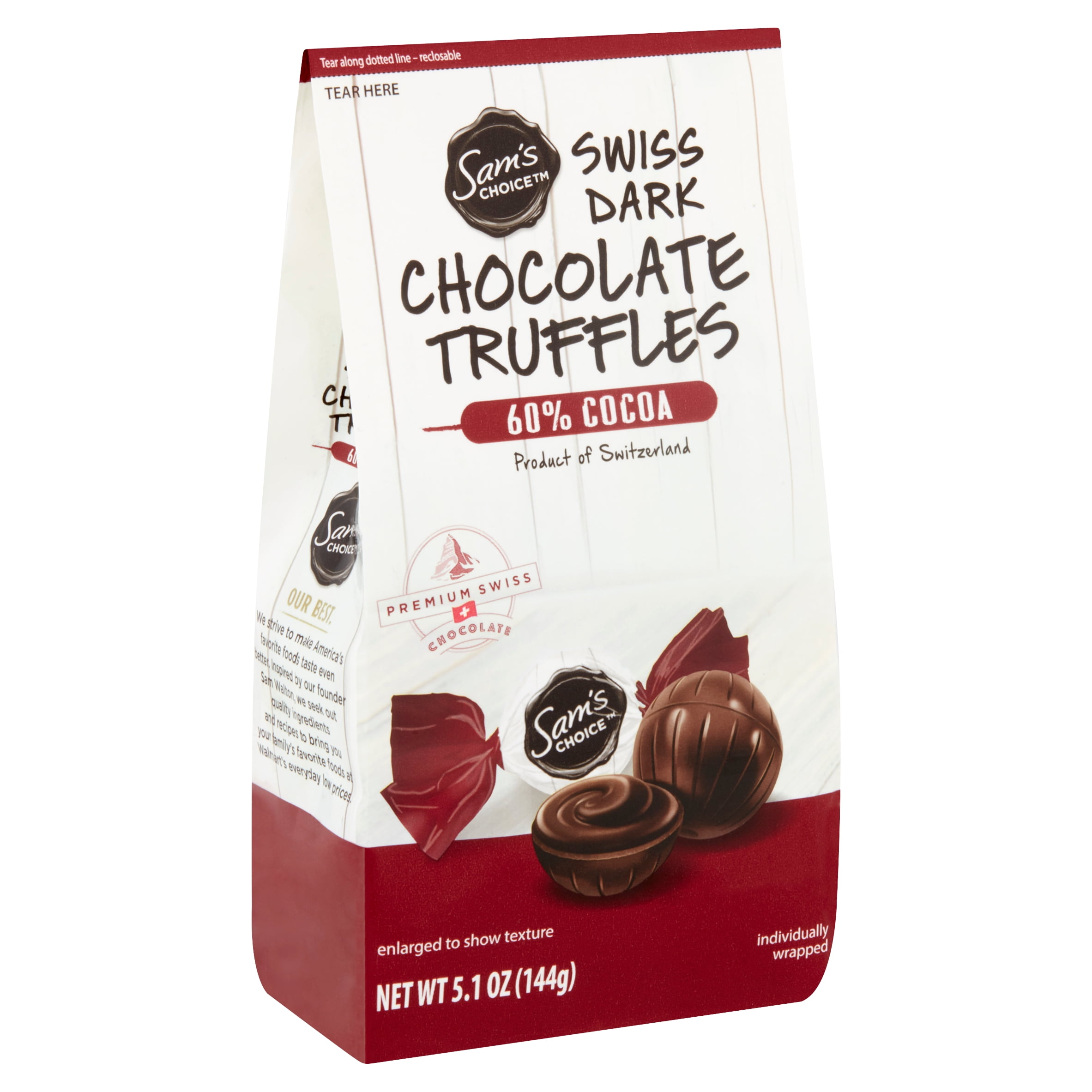 Sam's Choice 60 Cocoa Swiss Dark Chocolate Truffles, 5.1 oz Walmart