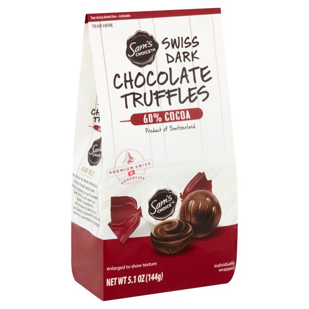 Sam's Choice 60 Cocoa Swiss Dark Chocolate Truffles, 5.1 oz Walmart