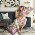 thumbnail image 4 of Decorative Paisley Print Body Pillow Cover - Aesthetic Geometric Design 20x54, Invisible Zipper Closure, Stretchy & Skin-Friendly Fabric, 4 of 5